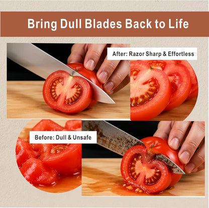 Rolling Knife Sharpener Kit (Silver and wood grain 4 angles)