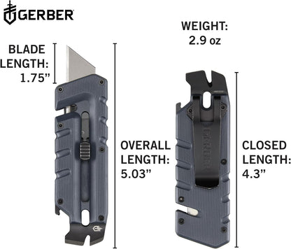 Prybrid Pocket Knife Multitool 8-in-1 Box Cutter, Bottle Opener,Blue