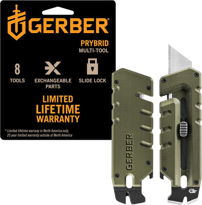 Prybrid Pocket Knife Multitool 8-in-1 Box Cutter, Bottle Opener,Blue