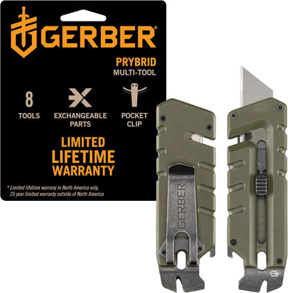 Prybrid Pocket Knife Multitool 8-in-1 Box Cutter, Bottle Opener,Blue