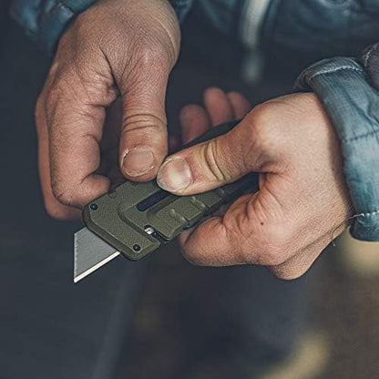 Prybrid Pocket Knife Multitool 8-in-1 Box Cutter, Bottle Opener,Blue