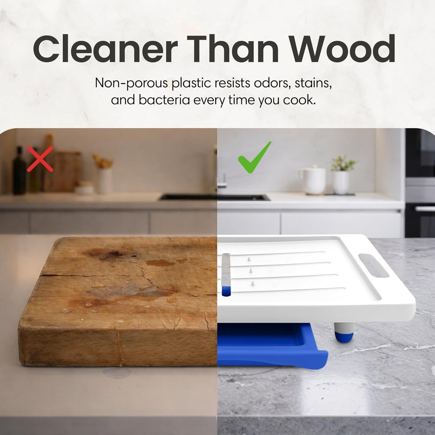 Large Cutting Board - Plus Meal Prep System with Juice Groove, Spikes, Drip Tray & Removable BPA Free Cutting Board - Patented Multi-Feature Design Carving Board - BBQ & Kitchen Essential