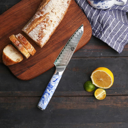 Utility Knife 5 Inch, Ultra Sharp Kitchen Fruit Knives, 7 Layer Alloy Steel Peeling Knife with Resin Handle - Qing Series