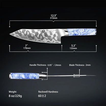 Utility Knife 5 Inch, Ultra Sharp Kitchen Fruit Knives, 7 Layer Alloy Steel Peeling Knife with Resin Handle - Qing Series