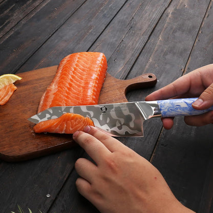 Utility Knife 5 Inch, Ultra Sharp Kitchen Fruit Knives, 7 Layer Alloy Steel Peeling Knife with Resin Handle - Qing Series