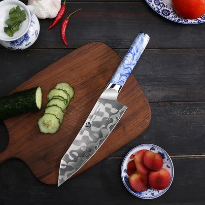 Utility Knife 5 Inch, Ultra Sharp Kitchen Fruit Knives, 7 Layer Alloy Steel Peeling Knife with Resin Handle - Qing Series