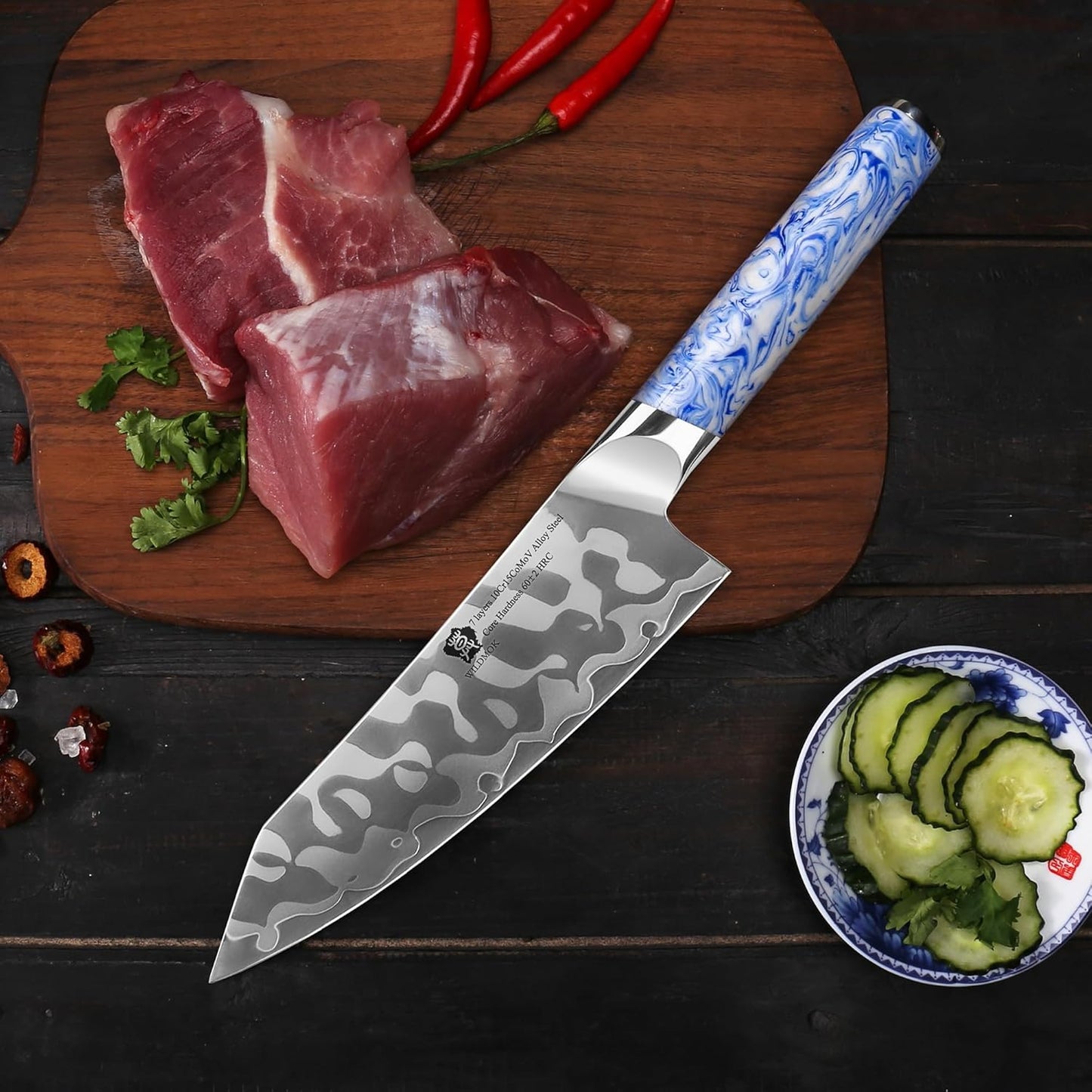 Utility Knife 5 Inch, Ultra Sharp Kitchen Fruit Knives, 7 Layer Alloy Steel Peeling Knife with Resin Handle - Qing Series
