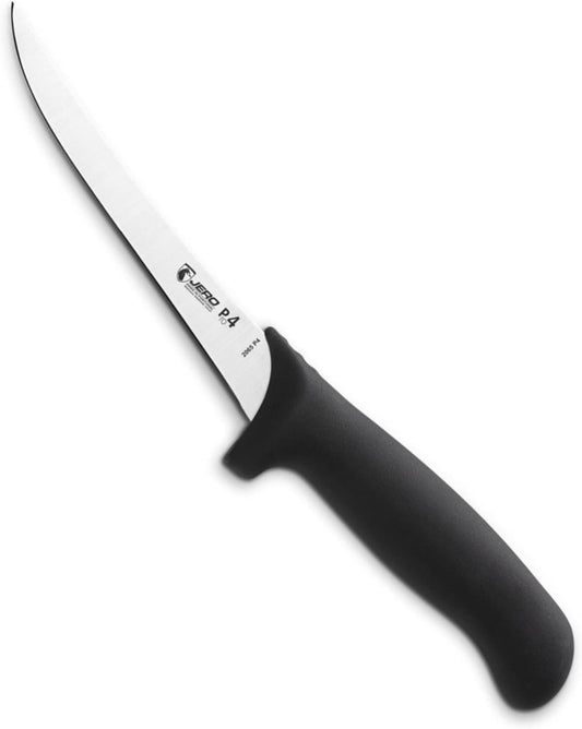 P4 Series 6 Inch Curved Stiff Boning Knife - Professional Boning Knife - Sandvik High-Carbon Stainless Steel Blade - Ergogrip Super-Polymer Handle - Made In Portugal