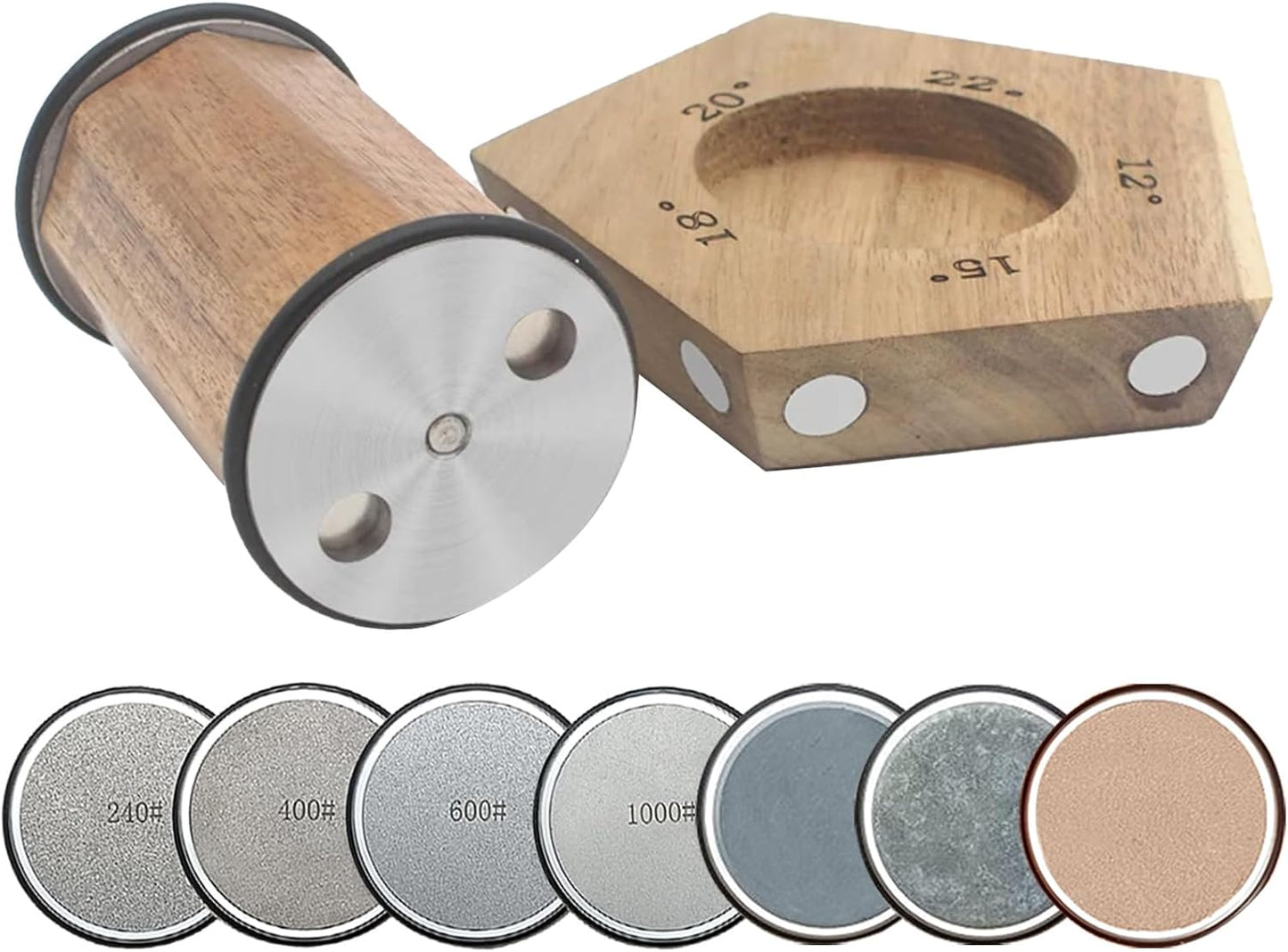 Rolling Knife Sharpener, Rolling Sharpener Kit for Kitchen and Chef's Knives with Industry Diamond&Corundum Stones for Sharp Edges, 5 Magnetic Angle Offer 12/15/18/20/22°