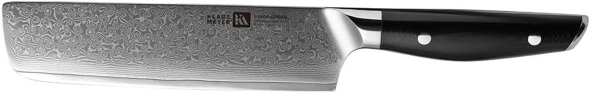 Luxor Damascus Steel 7 inch Nakiri Knife with Wood Sheath