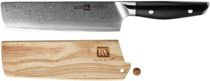Luxor Damascus Steel 7 inch Nakiri Knife with Wood Sheath