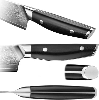 Luxor Damascus Steel 7 inch Nakiri Knife with Wood Sheath