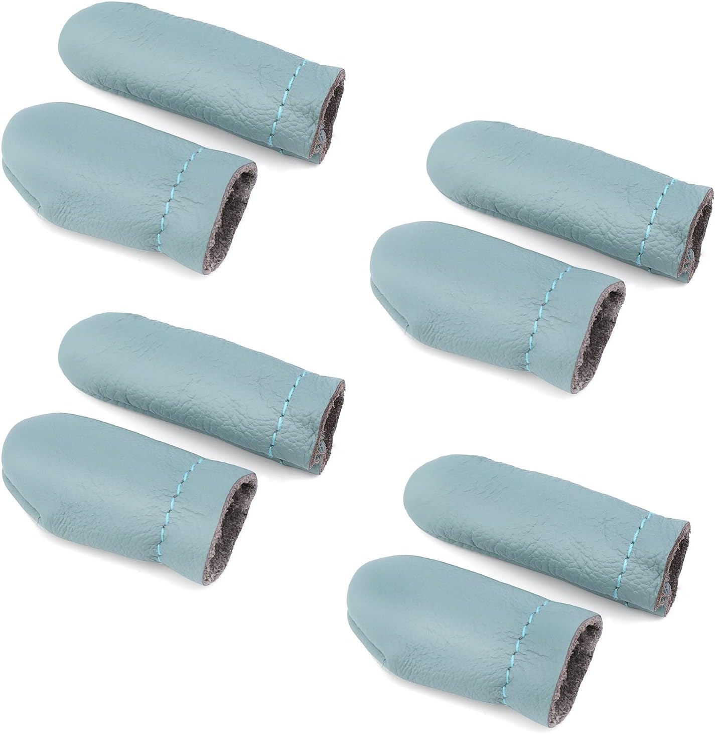 4 Pairs Leather Finger Protector Needle Felting Knitting Finger Thimble Guards Tools for Hand Craft Sewing Needlework Handmaking(Random Color)