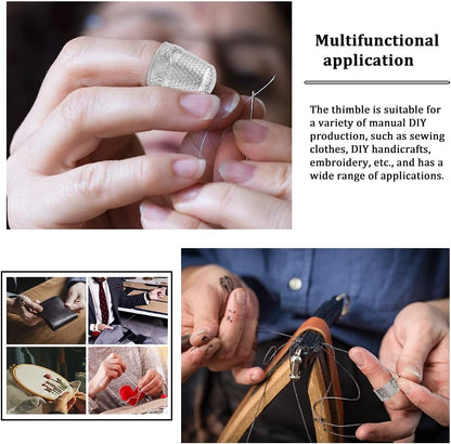 4 Pairs Leather Finger Protector Needle Felting Knitting Finger Thimble Guards Tools for Hand Craft Sewing Needlework Handmaking(Random Color)