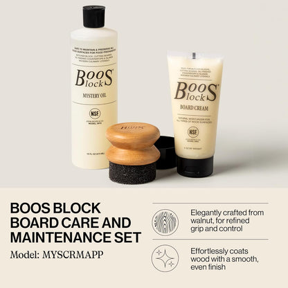 2-Piece All-Natural Care & Maintenance Set – 16 oz Mystery Oil & 5 oz Board Cream for Butcher Blocks, Cutting Boards, Wood Countertops, and Wooden Utensils