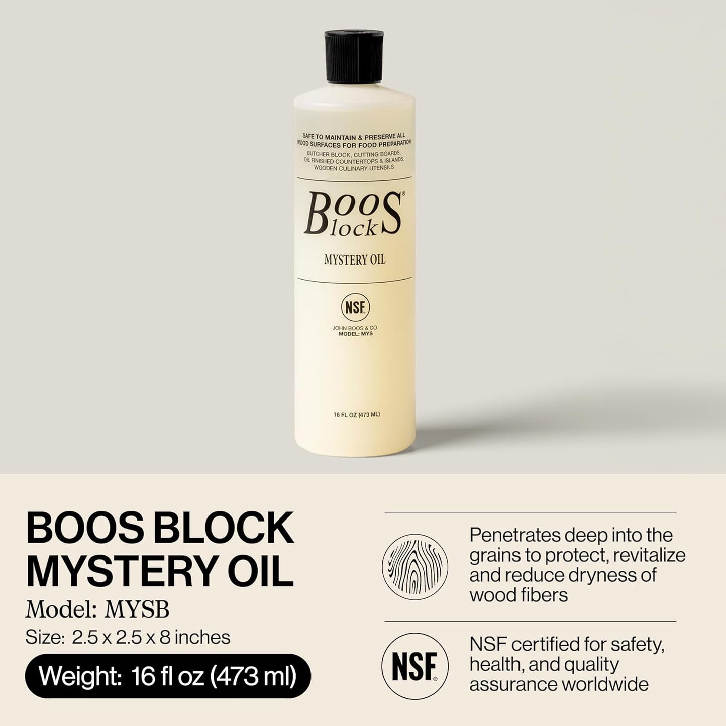 2-Piece All-Natural Care & Maintenance Set – 16 oz Mystery Oil & 5 oz Board Cream for Butcher Blocks, Cutting Boards, Wood Countertops, and Wooden Utensils