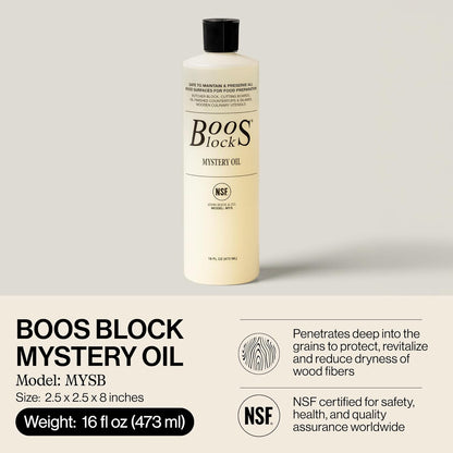 2-Piece All-Natural Care & Maintenance Set – 16 oz Mystery Oil & 5 oz Board Cream for Butcher Blocks, Cutting Boards, Wood Countertops, and Wooden Utensils