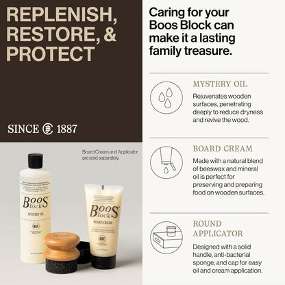 2-Piece All-Natural Care & Maintenance Set – 16 oz Mystery Oil & 5 oz Board Cream for Butcher Blocks, Cutting Boards, Wood Countertops, and Wooden Utensils