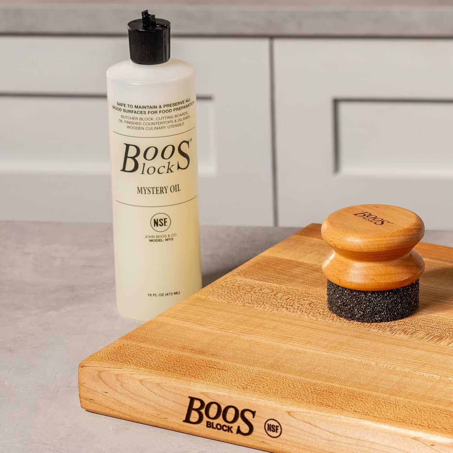 2-Piece All-Natural Care & Maintenance Set – 16 oz Mystery Oil & 5 oz Board Cream for Butcher Blocks, Cutting Boards, Wood Countertops, and Wooden Utensils