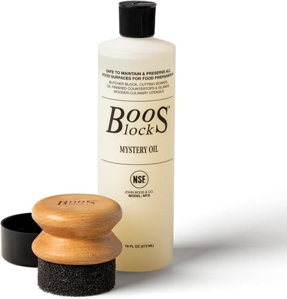 2-Piece All-Natural Care & Maintenance Set – 16 oz Mystery Oil & 5 oz Board Cream for Butcher Blocks, Cutting Boards, Wood Countertops, and Wooden Utensils