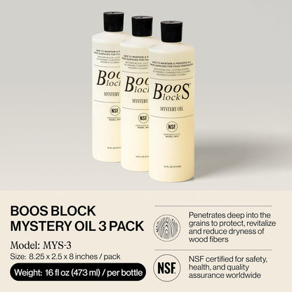 2-Piece All-Natural Care & Maintenance Set – 16 oz Mystery Oil & 5 oz Board Cream for Butcher Blocks, Cutting Boards, Wood Countertops, and Wooden Utensils