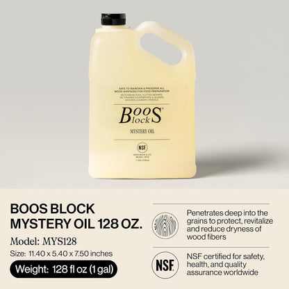 2-Piece All-Natural Care & Maintenance Set – 16 oz Mystery Oil & 5 oz Board Cream for Butcher Blocks, Cutting Boards, Wood Countertops, and Wooden Utensils