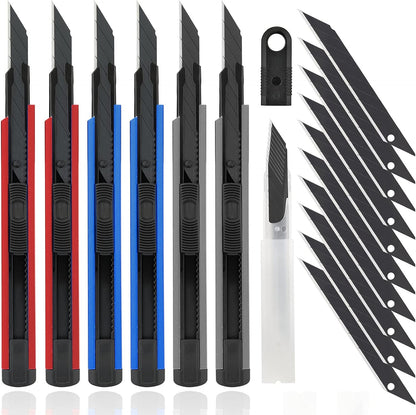 Utility Knife, 6 Pcs Box Cutter, 20 Pcs 9mm Blades Blades Inside