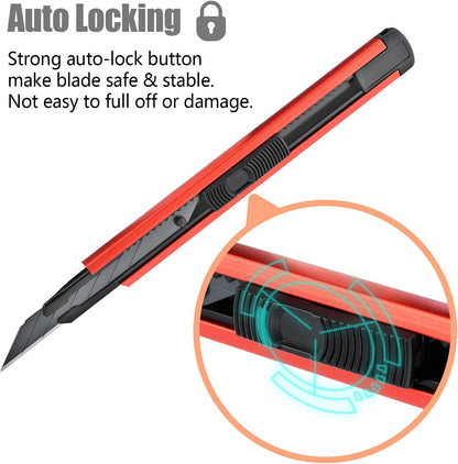 Utility Knife, 6 Pcs Box Cutter, 20 Pcs 9mm Blades Blades Inside