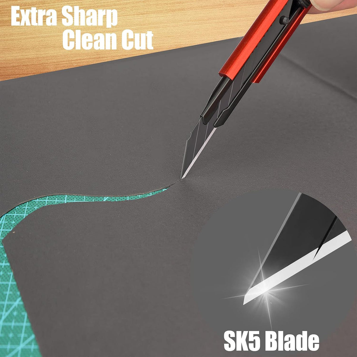 Utility Knife, 6 Pcs Box Cutter, 20 Pcs 9mm Blades Blades Inside