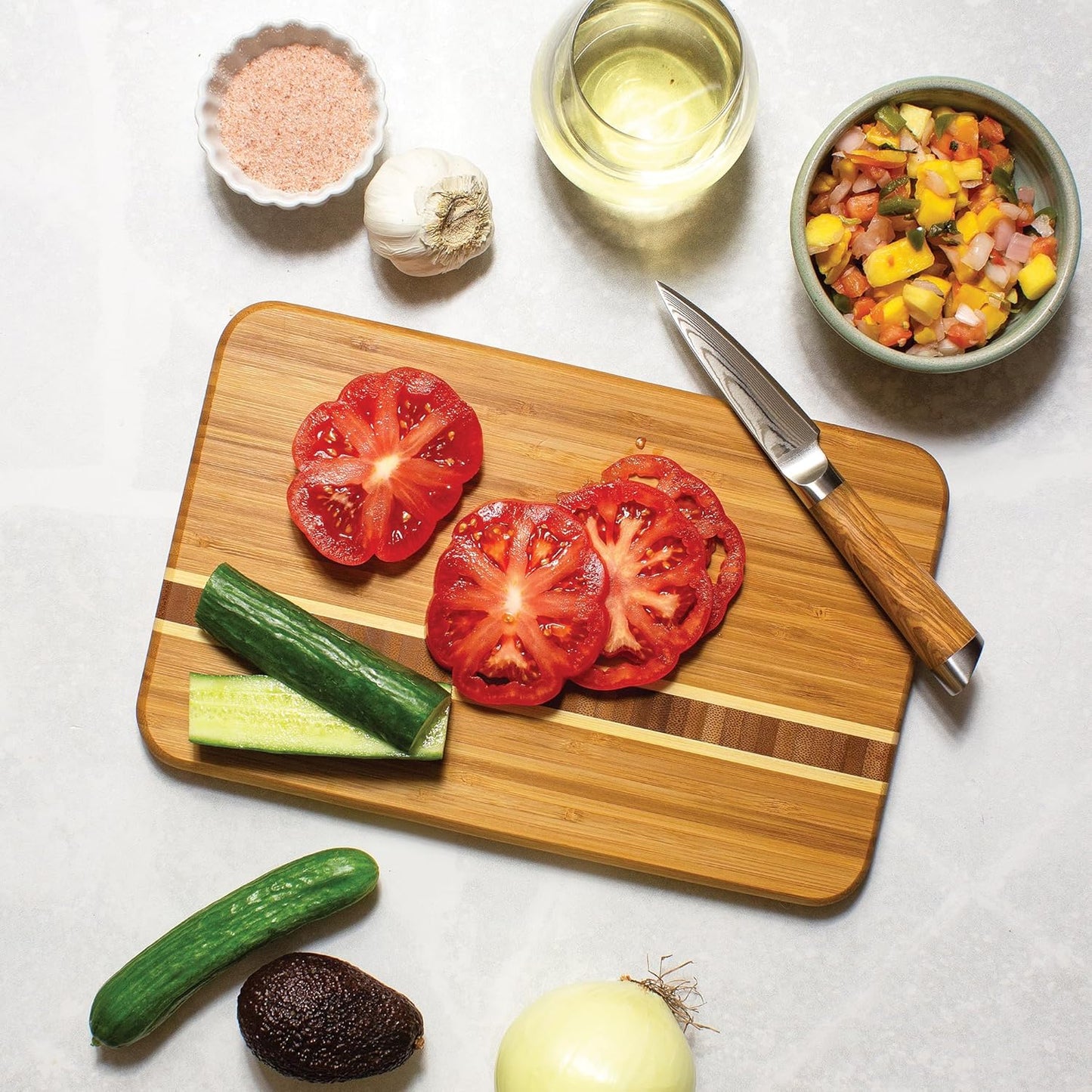 Barbados Bamboo Wood Cutting Board, 9" x 6.5"