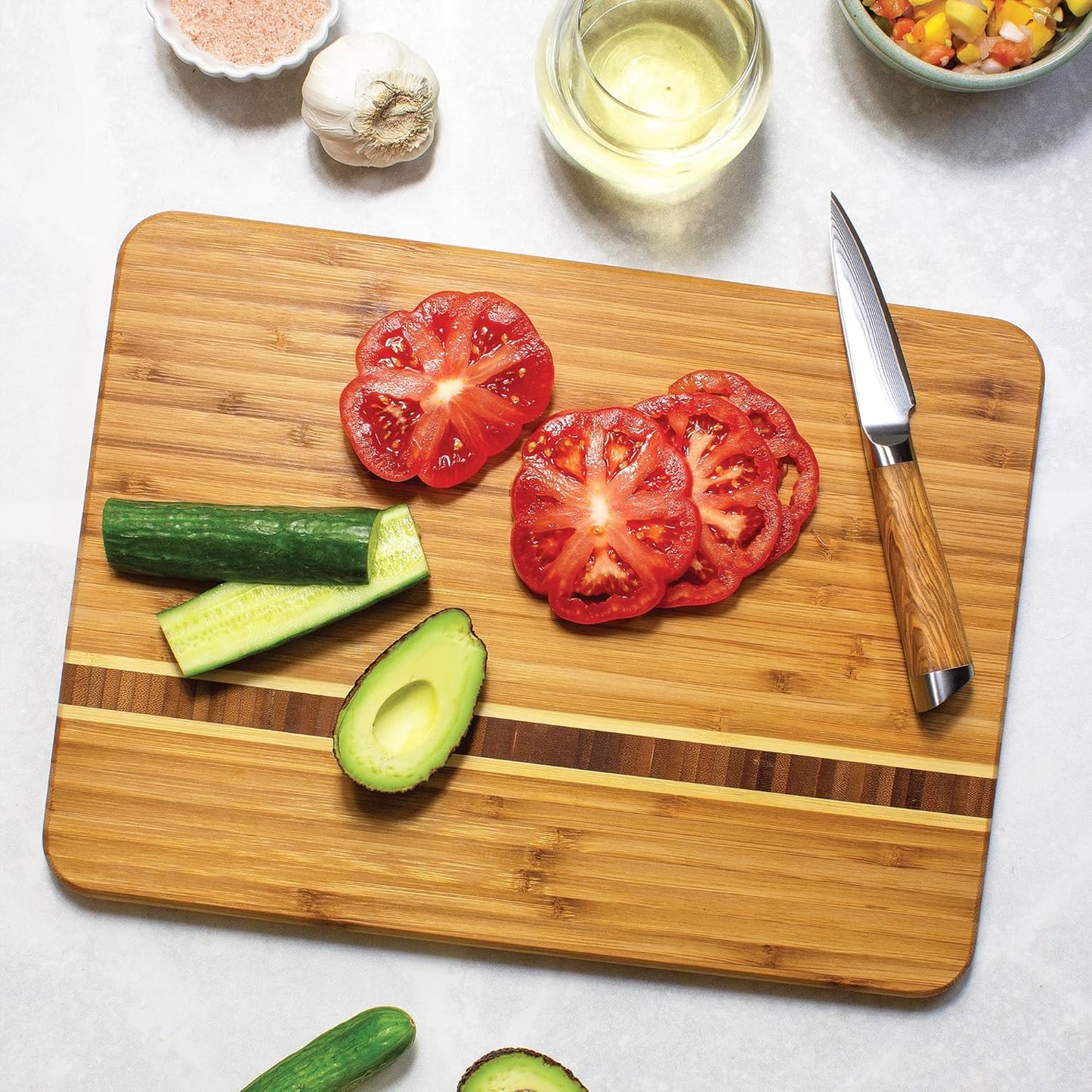 Barbados Bamboo Wood Cutting Board, 9" x 6.5"