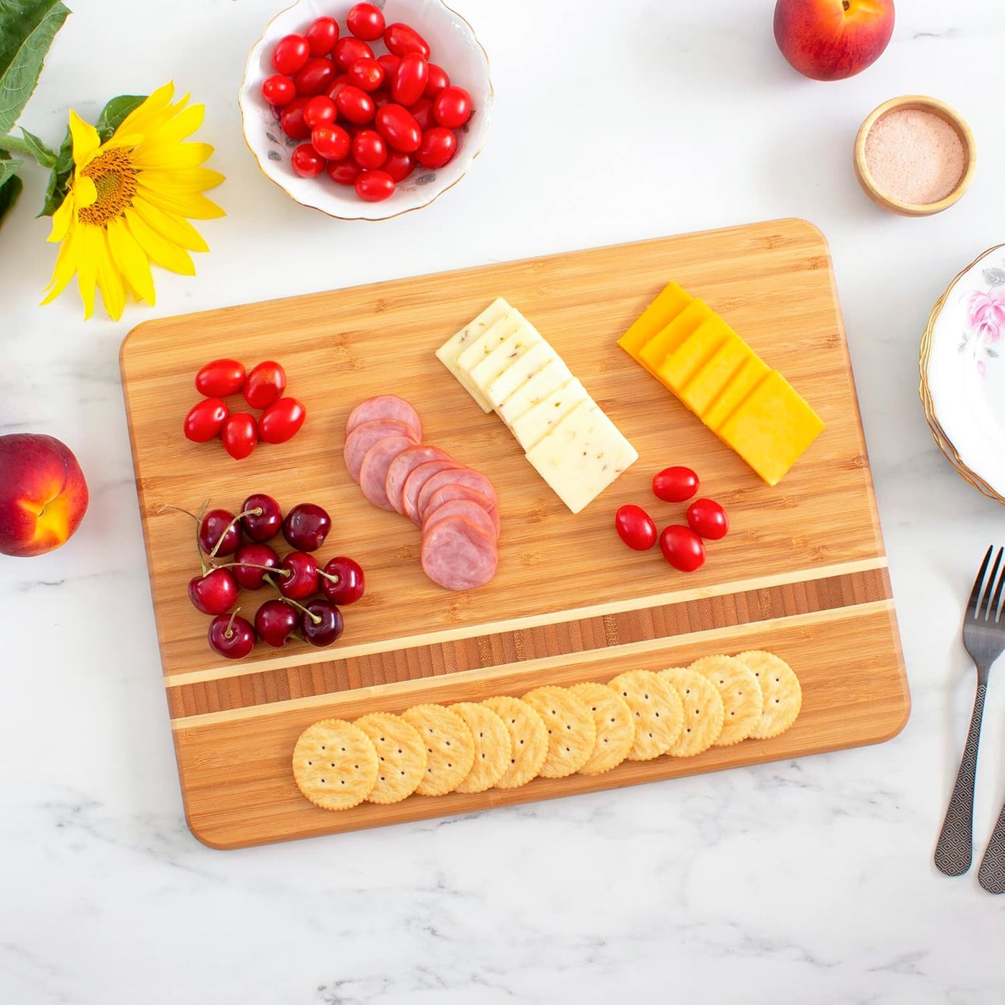 Barbados Bamboo Wood Cutting Board, 9" x 6.5"