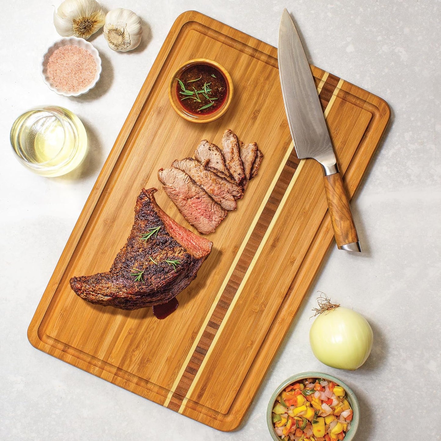 Barbados Bamboo Wood Cutting Board, 9" x 6.5"
