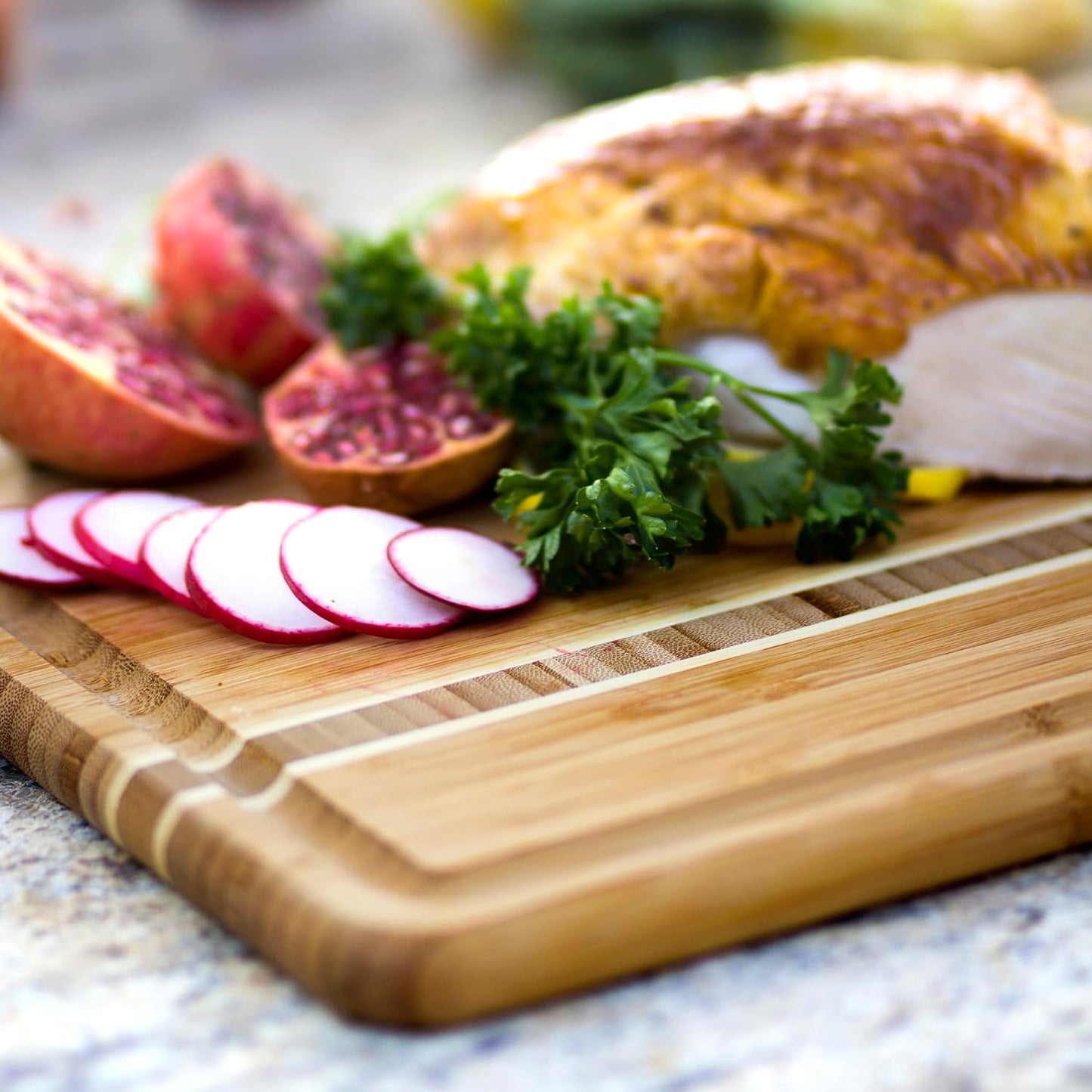 Barbados Bamboo Wood Cutting Board, 9" x 6.5"