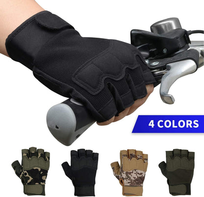 Fingerless Gloves for Men, Breathable Grip Palm Gloves for Motorcycle Riding, Driving, Cycling, Exercise, Workout, Climbing, Hiking and Outdoor Activities M210603