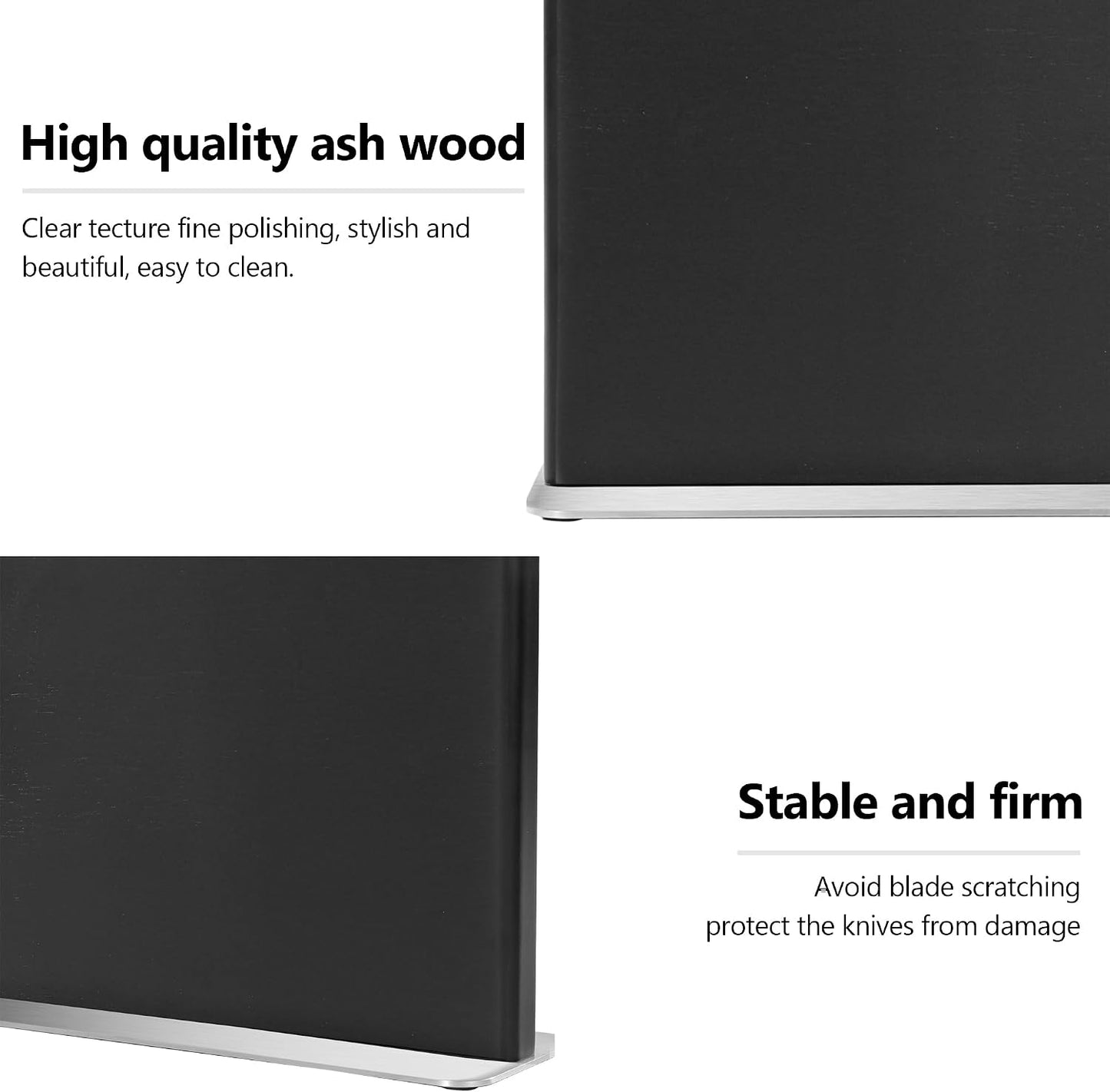Magnetic Knife Holder, Double Sided Magnetic Knife Block, Ash Wood Rack Magnetic Stands for Multipurpose Storage Knife Holder - 11 x 9.4 Inches