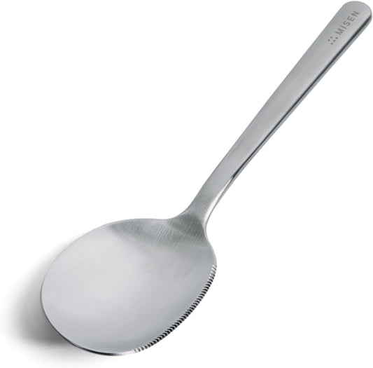 Serrated Chef Spoon – Stainless Steel Multipurpose Cooking Spoon with Cutting Edge for Slicing Avocados Scooping Casseroles Breaking Ground Meat and Serving at the Table