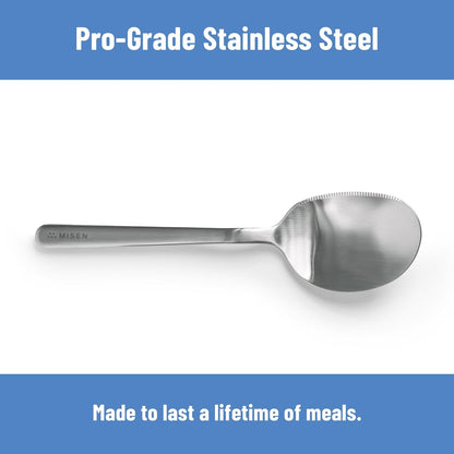 Serrated Chef Spoon – Stainless Steel Multipurpose Cooking Spoon with Cutting Edge for Slicing Avocados Scooping Casseroles Breaking Ground Meat and Serving at the Table