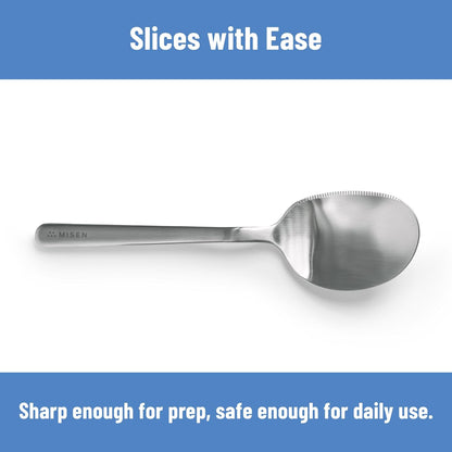 Serrated Chef Spoon – Stainless Steel Multipurpose Cooking Spoon with Cutting Edge for Slicing Avocados Scooping Casseroles Breaking Ground Meat and Serving at the Table