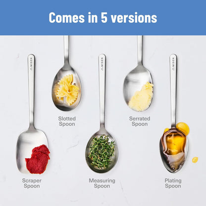 Serrated Chef Spoon – Stainless Steel Multipurpose Cooking Spoon with Cutting Edge for Slicing Avocados Scooping Casseroles Breaking Ground Meat and Serving at the Table
