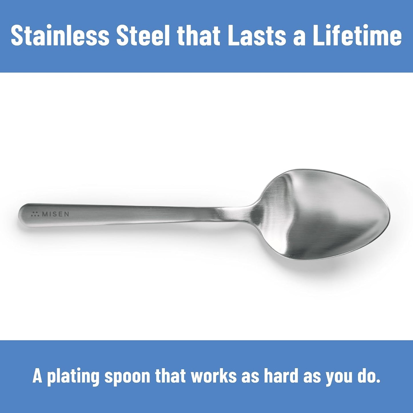 Serrated Chef Spoon – Stainless Steel Multipurpose Cooking Spoon with Cutting Edge for Slicing Avocados Scooping Casseroles Breaking Ground Meat and Serving at the Table