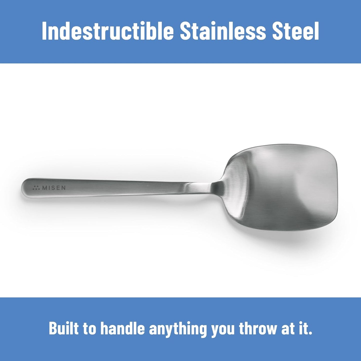 Serrated Chef Spoon – Stainless Steel Multipurpose Cooking Spoon with Cutting Edge for Slicing Avocados Scooping Casseroles Breaking Ground Meat and Serving at the Table