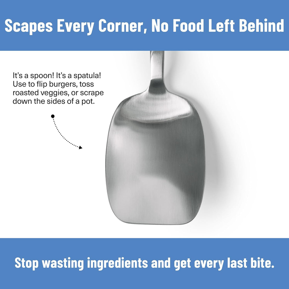 Serrated Chef Spoon – Stainless Steel Multipurpose Cooking Spoon with Cutting Edge for Slicing Avocados Scooping Casseroles Breaking Ground Meat and Serving at the Table