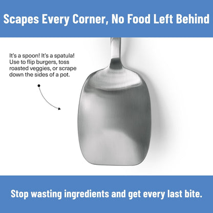 Serrated Chef Spoon – Stainless Steel Multipurpose Cooking Spoon with Cutting Edge for Slicing Avocados Scooping Casseroles Breaking Ground Meat and Serving at the Table