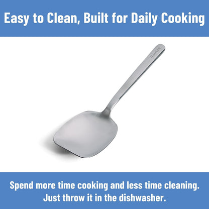 Serrated Chef Spoon – Stainless Steel Multipurpose Cooking Spoon with Cutting Edge for Slicing Avocados Scooping Casseroles Breaking Ground Meat and Serving at the Table