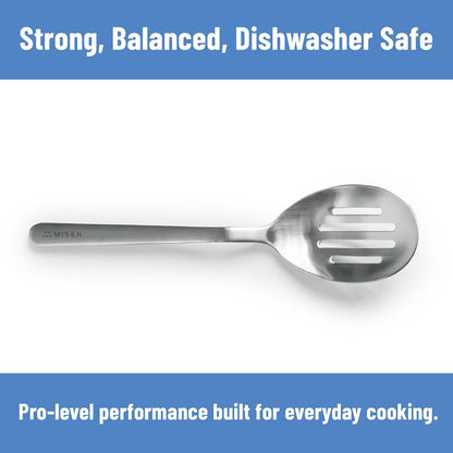 Serrated Chef Spoon – Stainless Steel Multipurpose Cooking Spoon with Cutting Edge for Slicing Avocados Scooping Casseroles Breaking Ground Meat and Serving at the Table