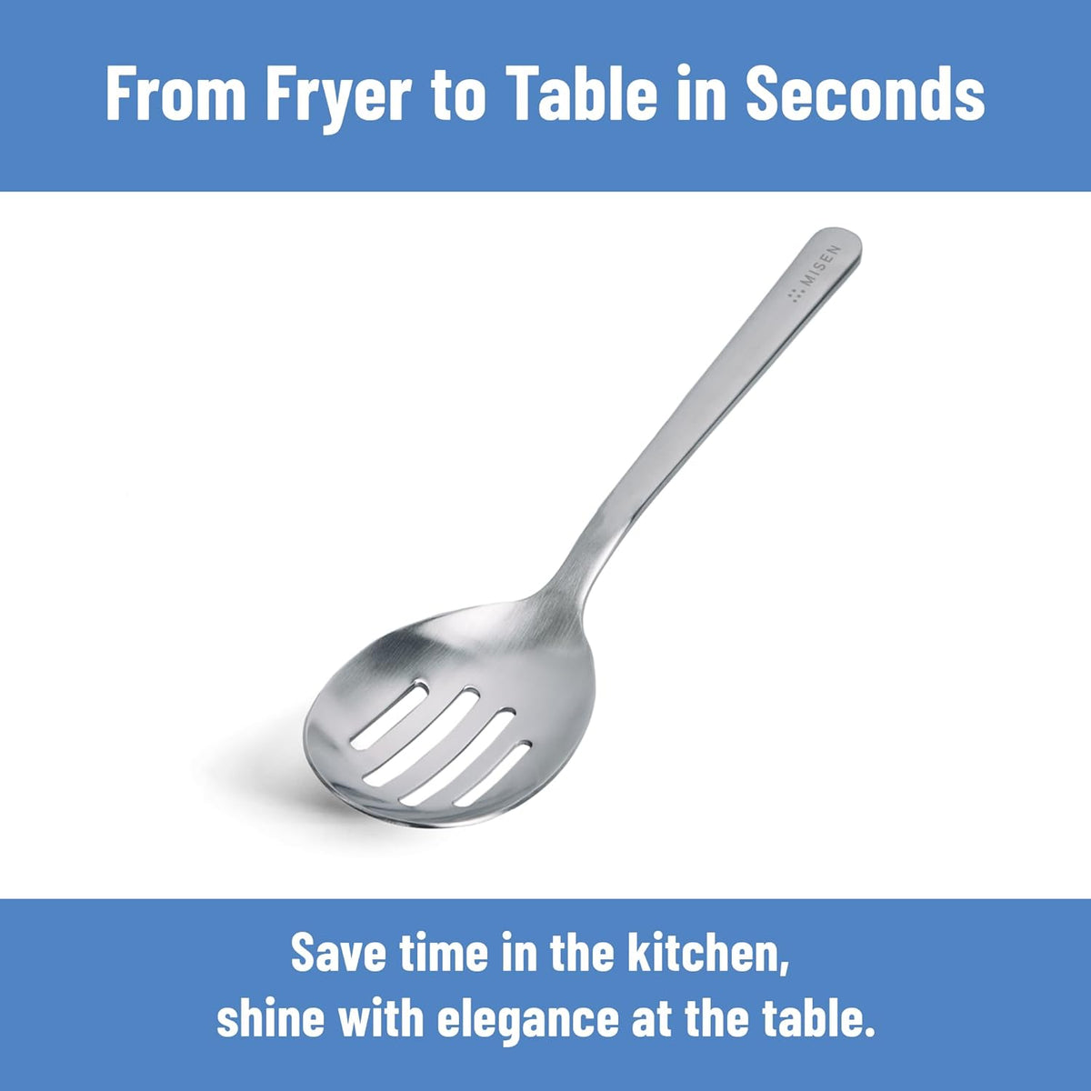Serrated Chef Spoon – Stainless Steel Multipurpose Cooking Spoon with Cutting Edge for Slicing Avocados Scooping Casseroles Breaking Ground Meat and Serving at the Table