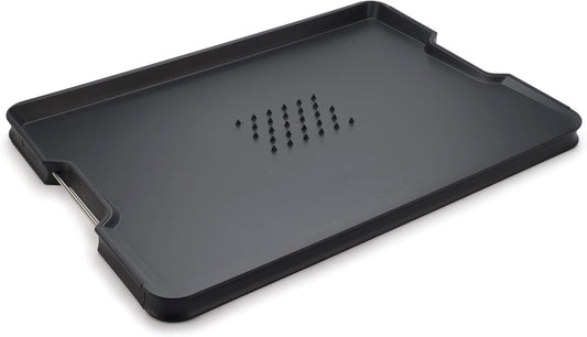 Cut&Carve Plus - Non-Slip, Multi-Function, Double-Sided Cutting Board for Food Preparation and Carving- Dishwasher Safe, Large – Black