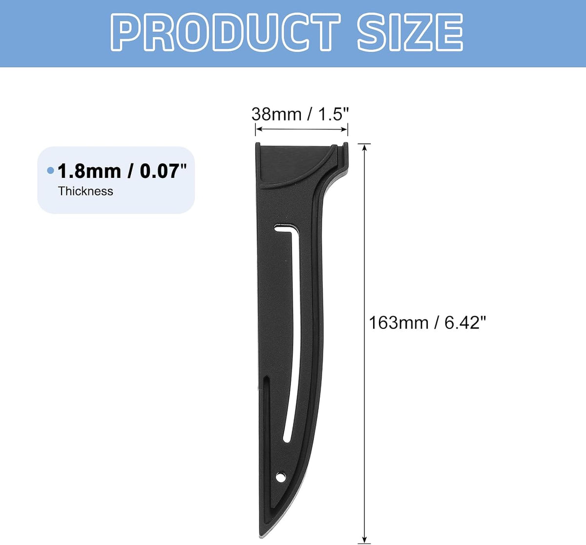 2 Pack PP Safety Knife Cover Sleeves, Blade Edge Guards Protector, Universal Knife Sheath for 6" Boning Knife, Black