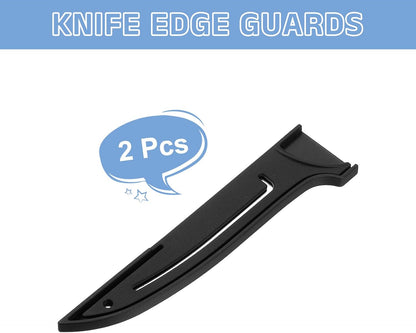 2 Pack PP Safety Knife Cover Sleeves, Blade Edge Guards Protector, Universal Knife Sheath for 6" Boning Knife, Black